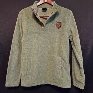 Ocean + Coast Realtree Fleece Long Sleeve Men's Small Green Camo Pullover Button